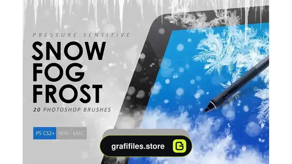 دانلود براش مه برف و جنگل فتوشاپ Snow, Fog, Frost Photoshop Brushes