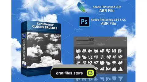 دانلود براش ابر فتوشاپ Clouds Brushes