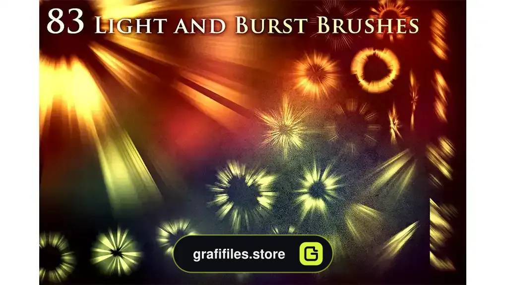 دانلود براش نور و انفجار فتوشاپ Light and Burst Brushes