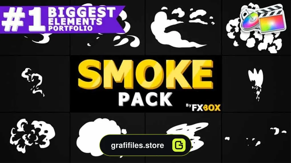 پروژه آماده فاینال کات پرو المان کارتونی دود 2D FX SMOKE Elements