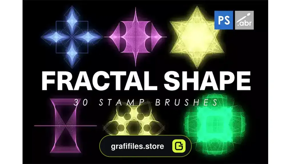 دانلود براش اشکال فراکتال فتوشاپ Fractal Shape Stamp Brushes