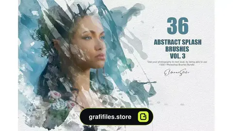 دانلود براش پاشیدن رنگ فتوشاپ Abstract Splash Brushes – Vol. 3
