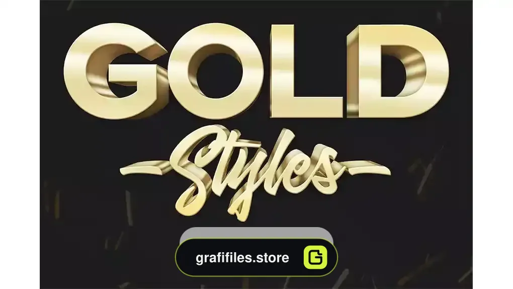 دانلود استایل متن طلایی سه بعدی 3D Gold Text Effects – 10 PSD