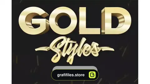 دانلود استایل متن طلایی سه بعدی 3D Gold Text Effects – 10 PSD