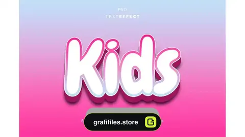 دانلود افکت متن سه بعدی کودکانه فتوشاپ 3D Kids Editable Text Effect