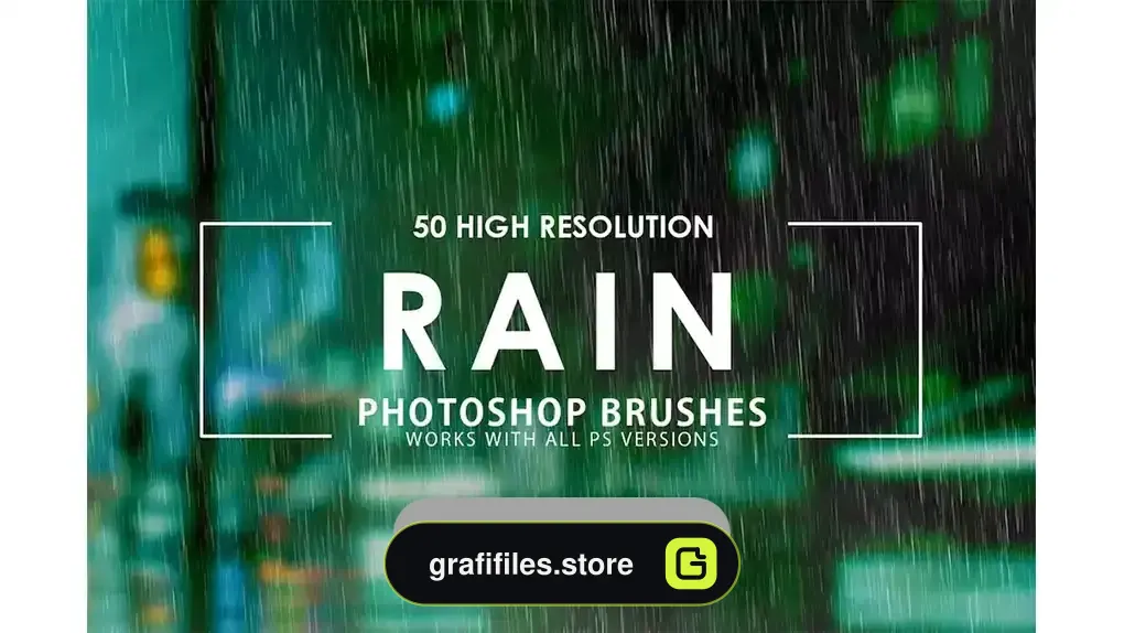 دانلود براش باران فتوشاپ Rain Photoshop Brushes