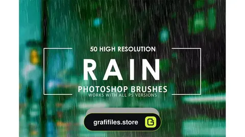 دانلود براش باران فتوشاپ Rain Photoshop Brushes