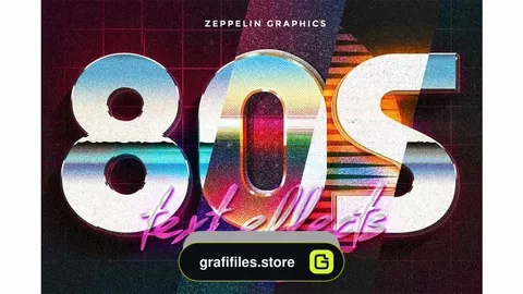 دانلود افکت متن 80s Text Effects Minibundle