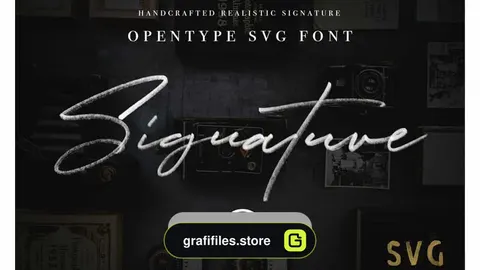 فونت انگلیسی به سبک امضا JV Signature SVG – Opentype SVG