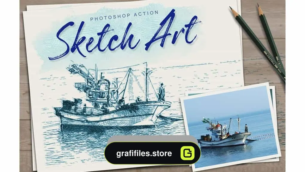 اکشن فتوشاپ تبدیل عکس به اسکیس – Sketch Art