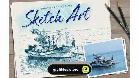 اکشن فتوشاپ تبدیل عکس به اسکیس – Sketch Art