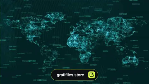 دانلود فوتیج نقشه جهان A connected world