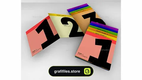 دانلود موکاپ بروشور Accordion ZigZag Brochure Mock Up