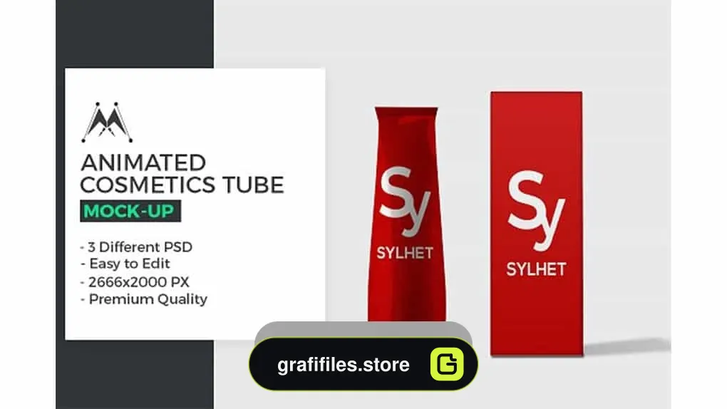 دانلود موکاپ تیوب لوازم آرایشی Animated Cosmetics Tube Mock-Up