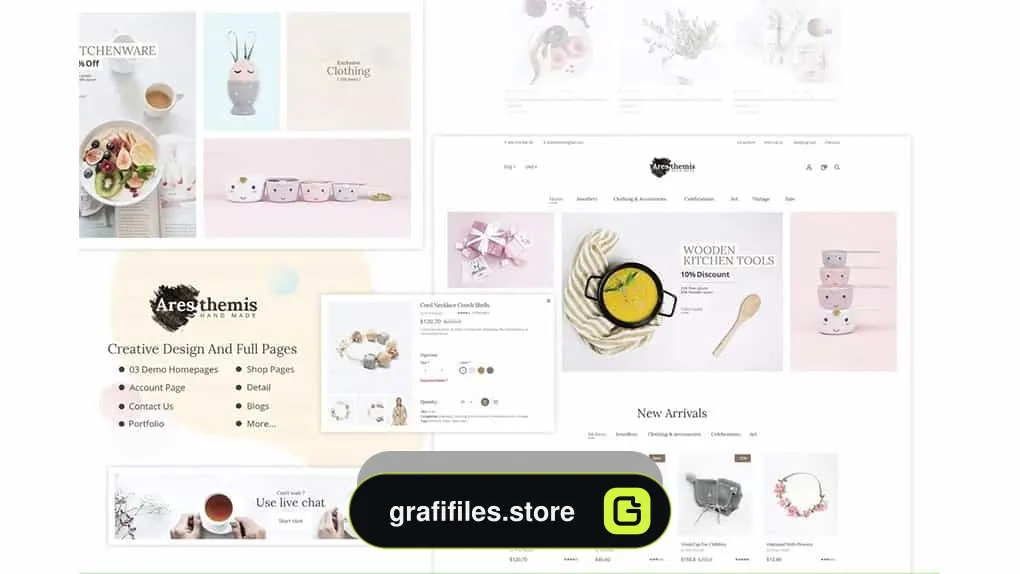 دانلود طرح لایه باز وب سایت فروشگاهی Ares Themis – Ecommerce PSD Template