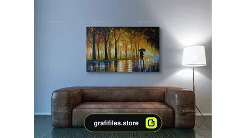 دانلود موکاپ مبلمان و تابلو نقاشی Art &amp; Sofa Mockup