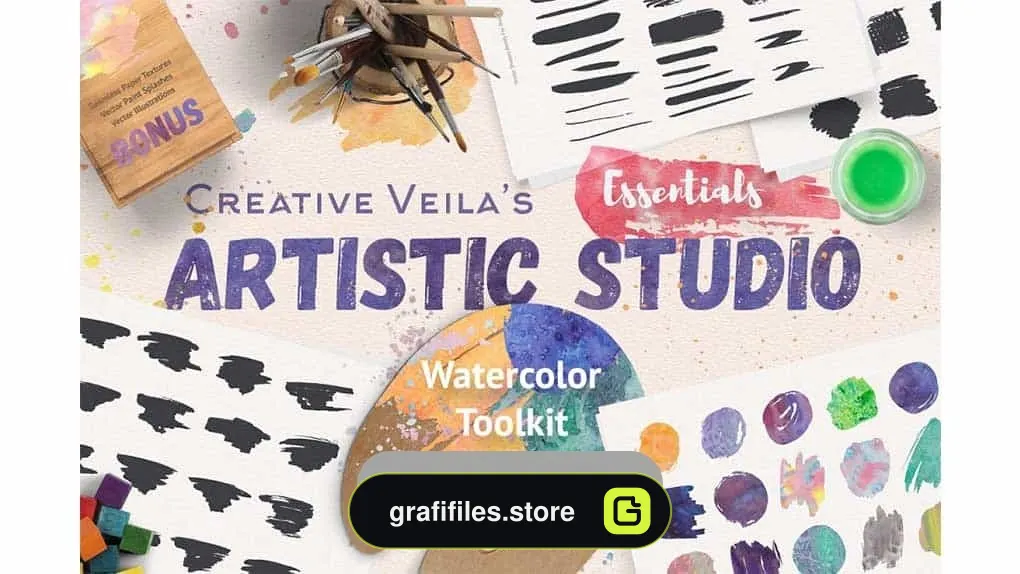 دانلود جعبه ابزار طراحی آبرنگی Artistic Studio: Watercolor Toolkit