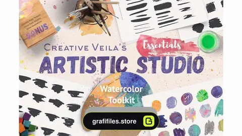 دانلود جعبه ابزار طراحی آبرنگی Artistic Studio: Watercolor Toolkit