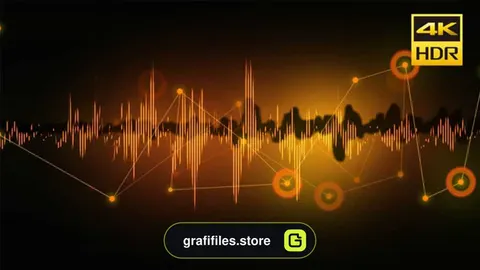 دانلود بک گراند آماده موشن گرافیک ویژوالایزر طیف صوتی Audio Spectrum Connection Background