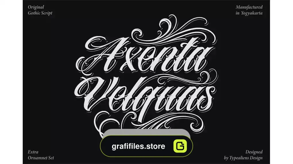دانلود فونت انگلیسی تاتو Axenta Velquas