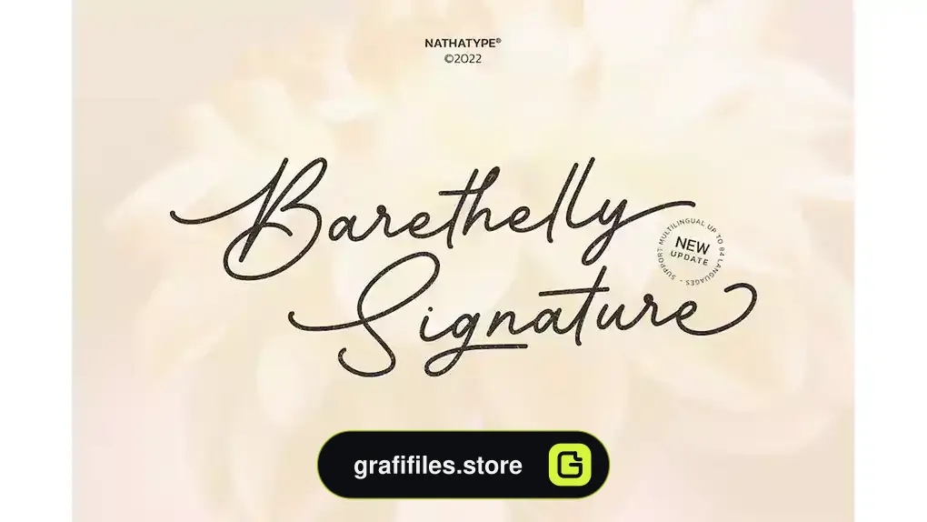 دانلود فونت انگلیسی به سبک امضا Barethelly Signature