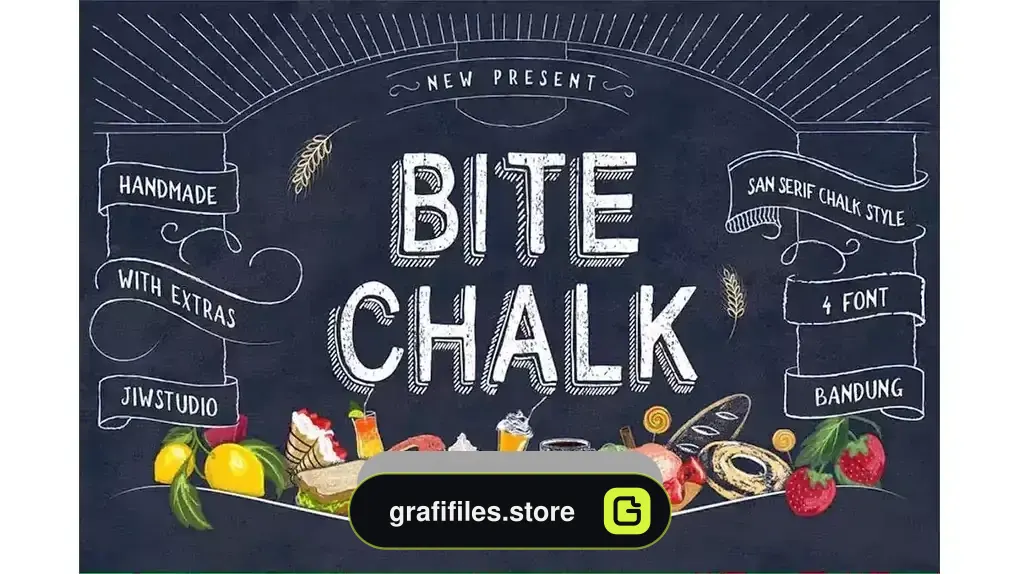 دانلود فونت انگلیسی BiteChalk Typeface + extras