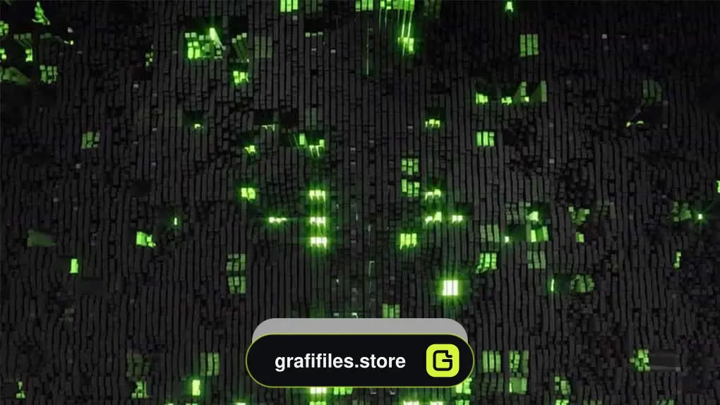 دانلود فوتیج Black Green Flashing Squares