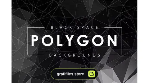 دانلود بک گراند چند ضلعی مشکی Black Space Polygon Backgrounds