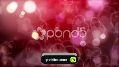 دانلود بک گراند موشن گرافیک بوکه و قلب Bokeh Circles &amp; Hearts