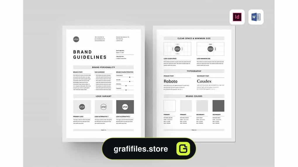 دانلود قالب آماده ورد دستورالعمل های برند Brand Guidelines | MS Word & Indesign