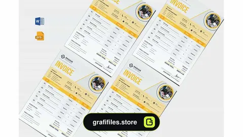 دانلود قالب آماده ورد فاکتور تجاری Business Invoice Word