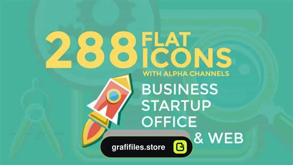دانلود فوتیج آیکون فلت با موضوع تجارت و استارت آپ Business &amp; Startup Flat Icons