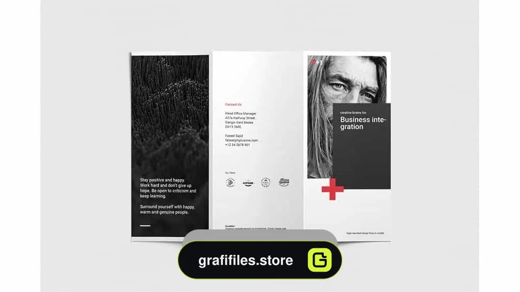 دانلود قالب ایندیزاین بروشور تجاری سه لت Business Trifold Brochure
