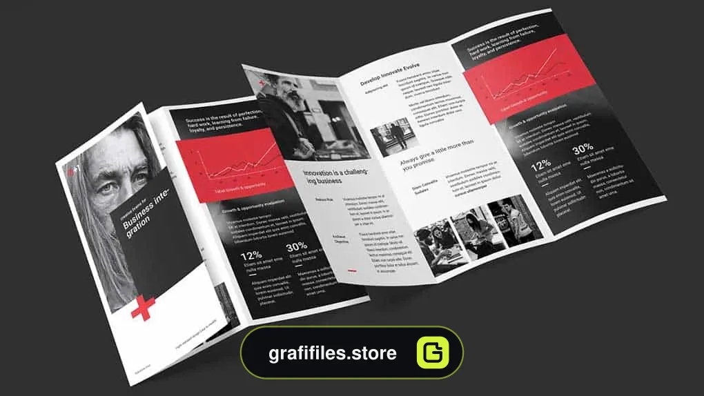 دانلود قالب آماده ایندیزاین بروشور Business Trifold Brochure