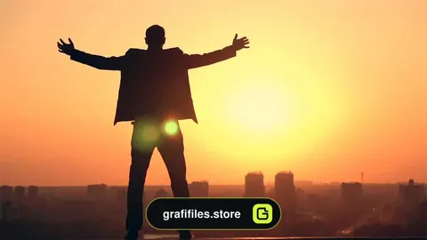 فوتیج Businessman Raising Arms