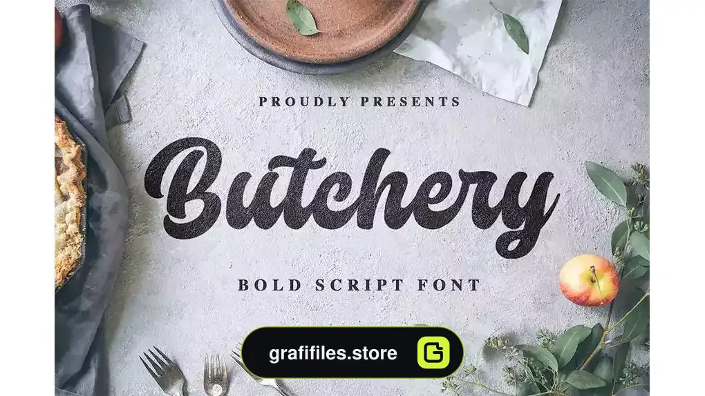 دانلود فونت انگلیسی دست نویس Butchery – Bold Script Font