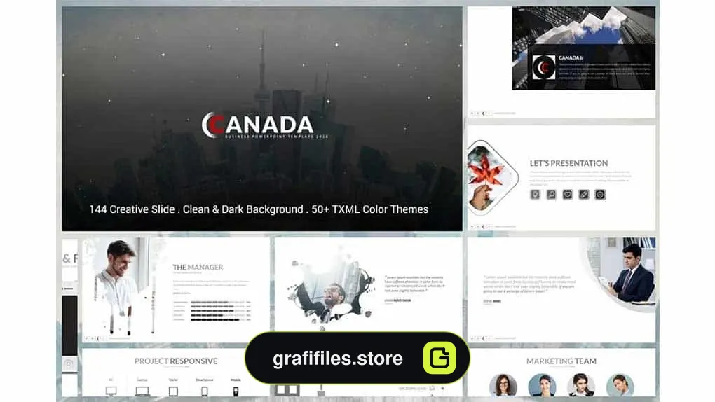 دانلود قالب پاورپوینت Canada Powerpoint Template