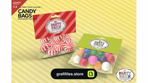 دانلود موکاپ بسته بندی شکلات Candy Bag Packaging Mockup