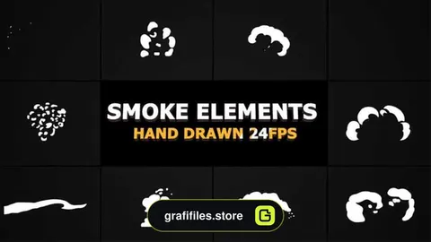 دانلود فوتیج موشن گرافیک دود کارتونی Cartoon SMOKE Elements 24 fps