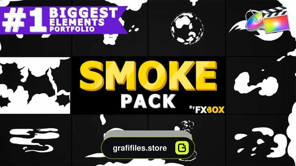 پروژه آماده فاینال کات پرو انیمشن کارتونی دود Cartoon SMOKE Elements Collection