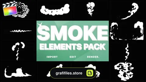 پروژه آماده فاینال کات پرو انیمیشن دود کارتونی Cartoon Smoke Elements
