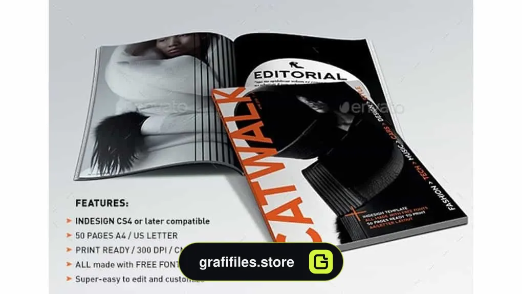 دانلود قالب ایندیزاین مجله Catwalk Magazine Indesign Template