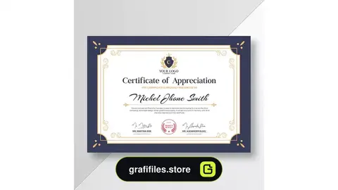 دانلود طرح لایه باز لوح تقدیر Certificate of appreciation
