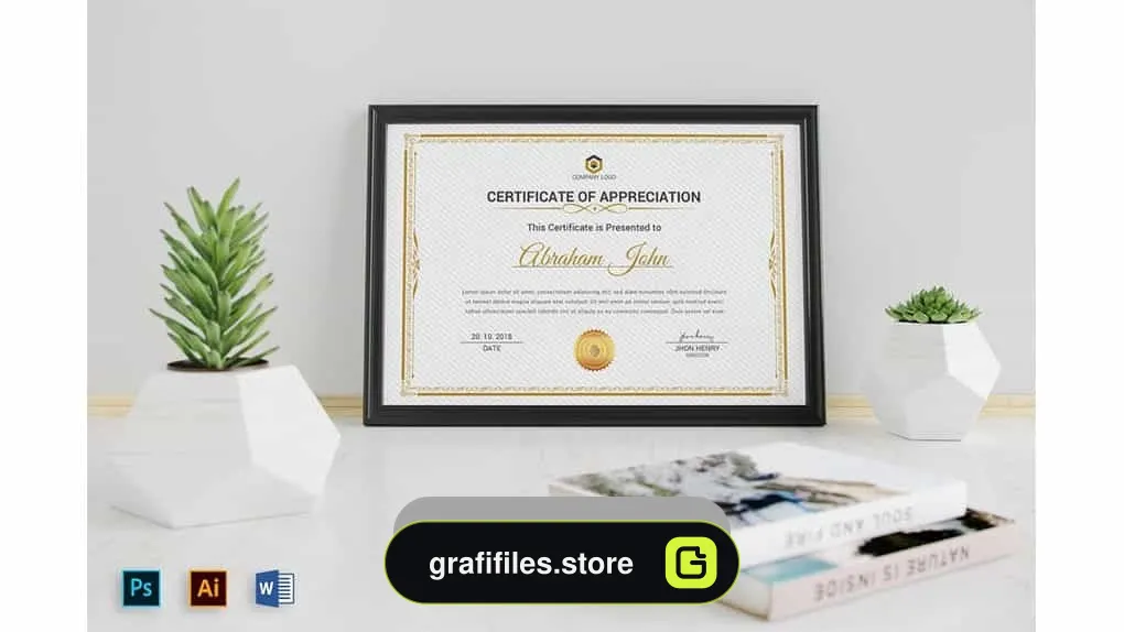 دانلود قالب آماده ورد سرتیفیکیت Certificate Word Template 2