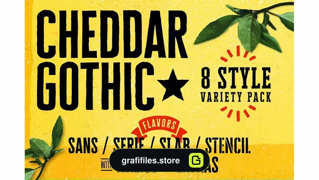 دانلود فونت انگلیسی Cheddar Gothic Font Family