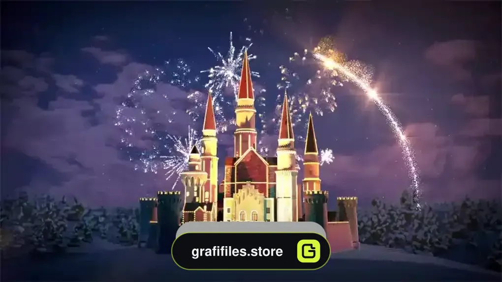 پروژه افترافکت لوگو کریسمس Christmas Castle