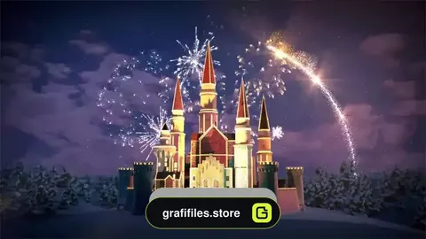 پروژه افترافکت لوگو کریسمس Christmas Castle