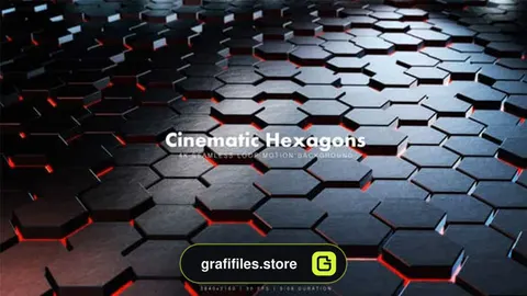دانلود بک گراند موشن گرافیک سینمایی چند ضلعی Cinematic Hexagons Red 10