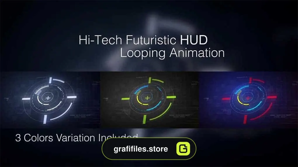 دانلود فوتیج موشن گرافیک آیکون Circular Hi-tech HUD Icons Pack