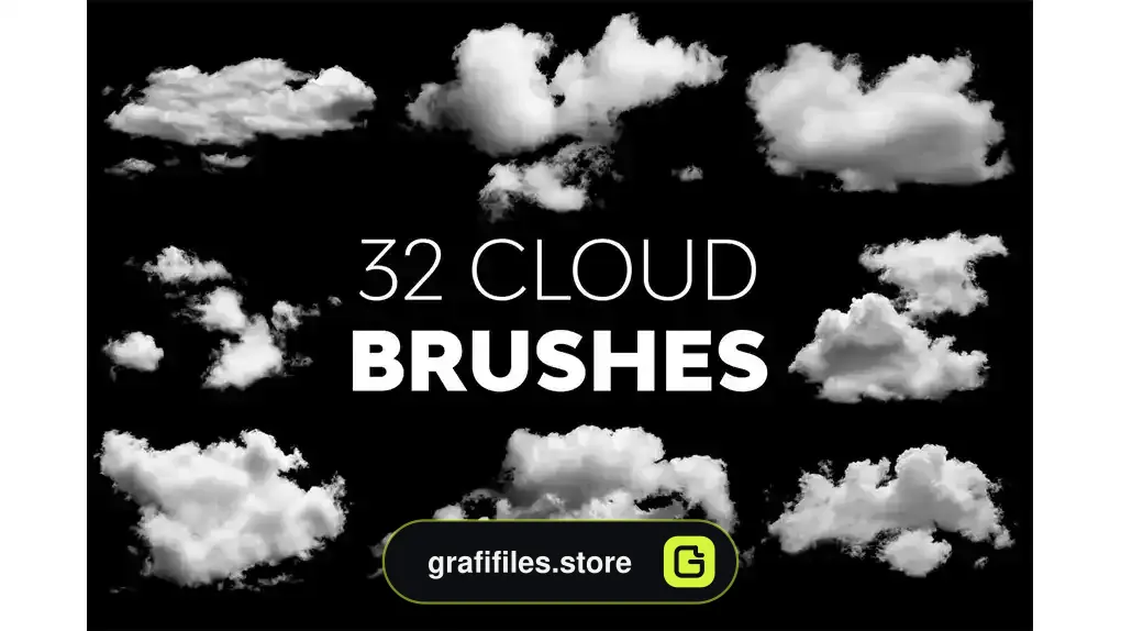 دانلود 32 براش ابر فتوشاپ Cloud Brushes
